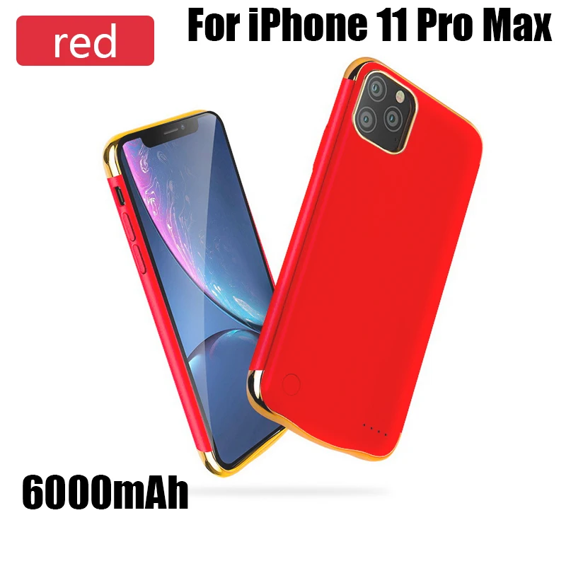 For iphone 11Pro Max 5500/6000 мАч Внешний внешний аккумулятор, чехол для зарядки аккумулятора для iPhone 11/iPhone 11 Pro/iPhone 11 Pro Max, тонкий чехол для зарядного устройства - Цвет: For iphone 11Pro Max