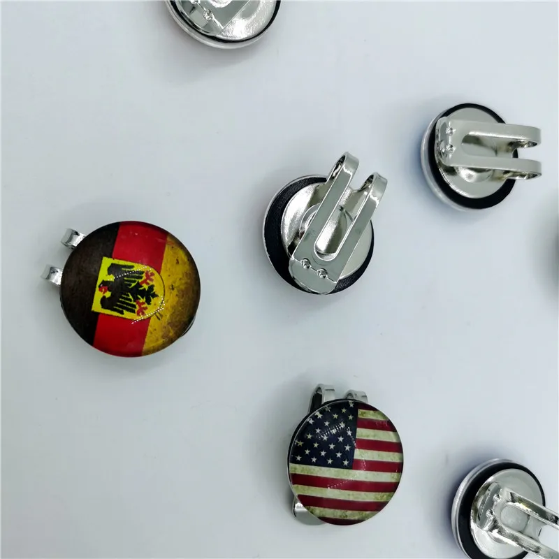 Национальный флаг маркер мяча для гольфа с магнит заколка на шляпу стране мира