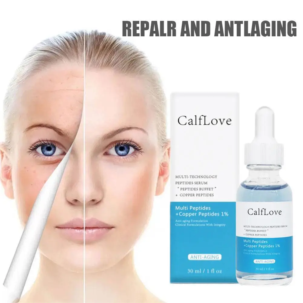 

Blue Copper Serum Peptide Stock Skin Care Essence Multi Lines Acne Moisurize Peptide Treatment Skincare Fine Anti-Aging Red T5V0