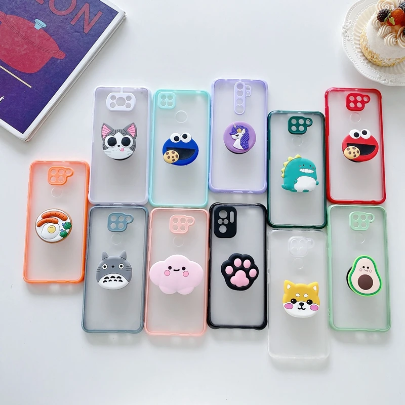 cartoon phone holder case for xiaomi redmi 9 9a 9c redmi note 9 pro note 8 pro note 10 pro poco x3 nfc pro c3 mi 11 lite cover free global shipping
