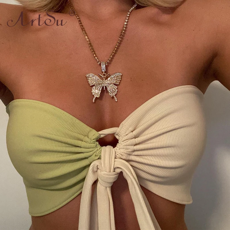 Арцу Multiway повязки Chic без бретелек с резным узором укороченные топы для девушек