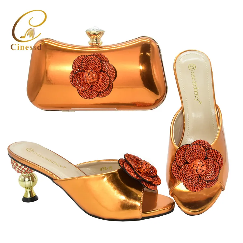 

Комплект из босоножек и сумок для женщин, модные сандалии и сумка в итальянском стиле, обувь для свадебной вечеринки