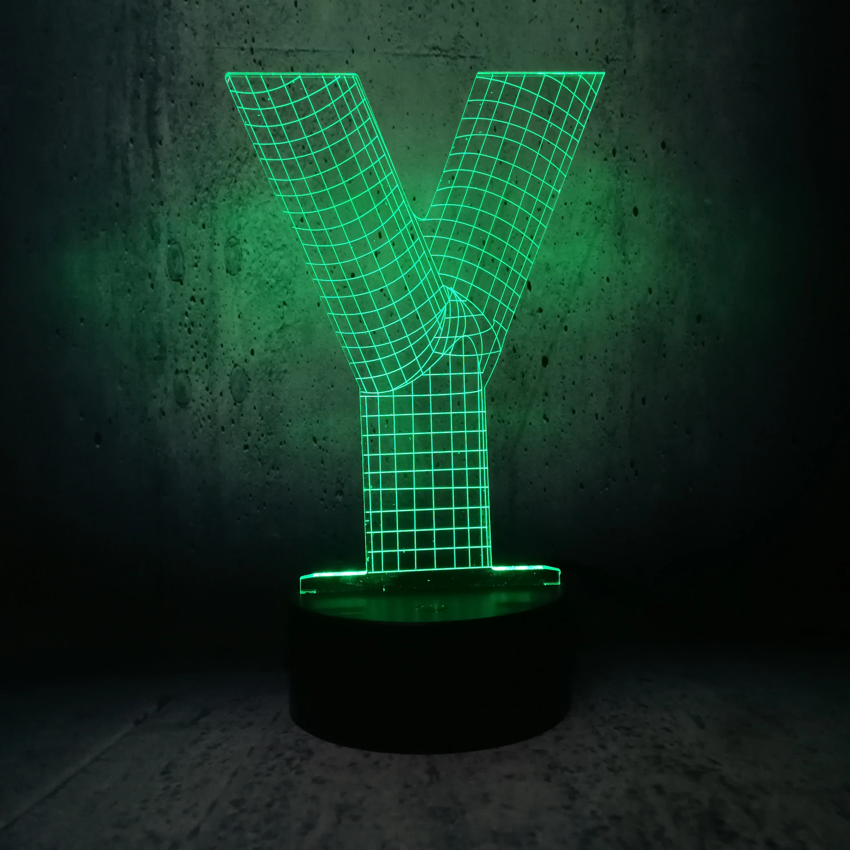 Креативный дизайн современной 3D лампа Буквы Алфавита Y RGB разноцветный фонарик