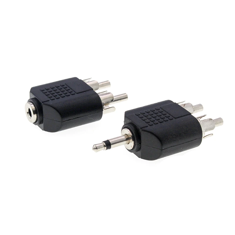 

RCA Y splitter Three core female to double lotus male audio converter 2RCA male to AUX to headphone jack one in two