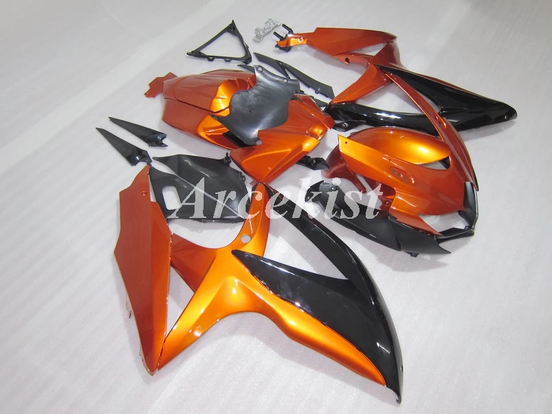 

Injection mold New ABS Whole Fairings Kit Fit for suzuki GSX-R600 R750 600 750 K8 2008 2009 2010 08 09 10 Cool Black orange