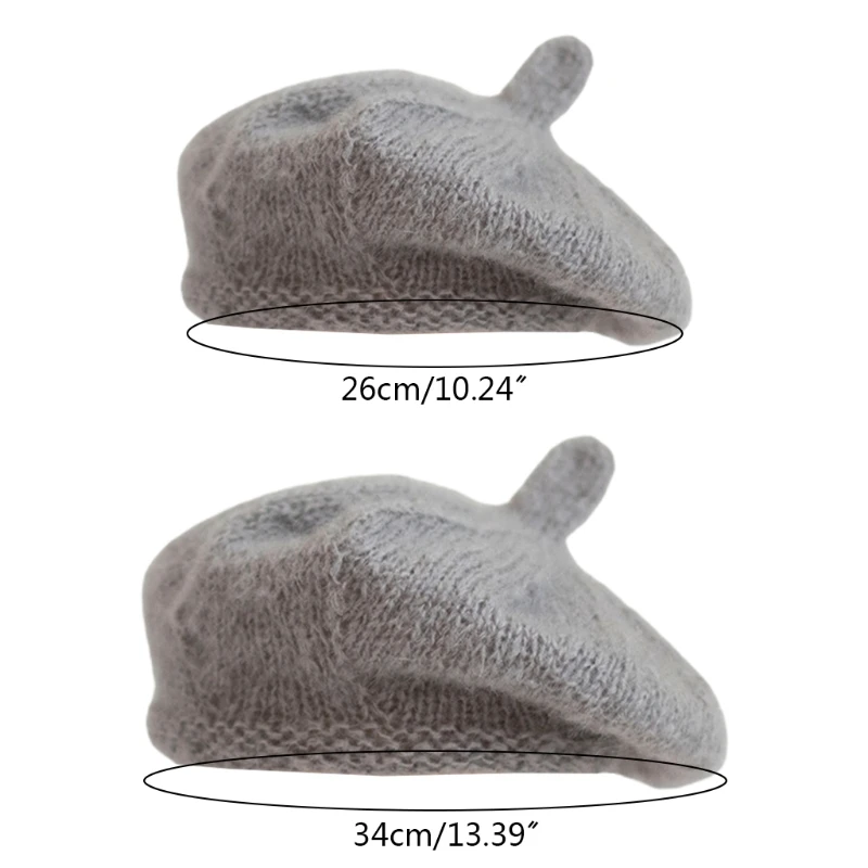 

Newborn Photography Props Hand-woven Soft Mohair Beret Cap Solid Color Baby Hat Photo Shooting Accessories