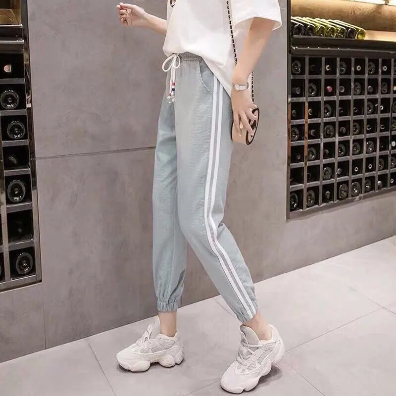 Спортивные Штаны свободного кроя сезон весна-лето тонкий срез был универсальный