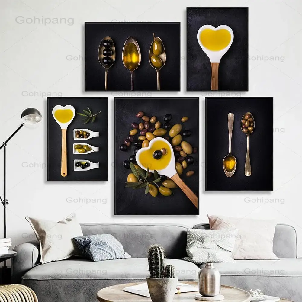 Картина из парусины в форме сердца ложка постеры с принтами украшение для дома