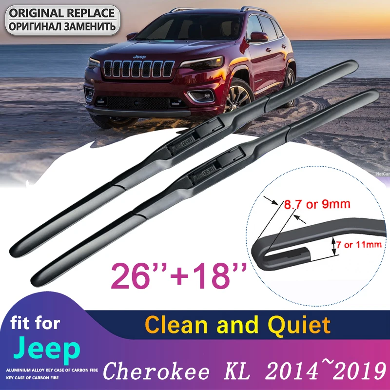 

for Jeep Cherokee KL 2014 2015 2016 2017 2018 2019 Car Wiper Blades Front Windscreen Windshield Brushes Car Accessories Stickers