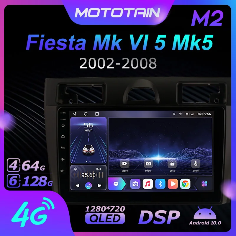 

Ownice 6G+128G Android 10.0 Car Radio For Ford Fiesta Mk VI 5 Mk5 2002 - 2008 Multimedia Player Video 4G LTE GPS Navi