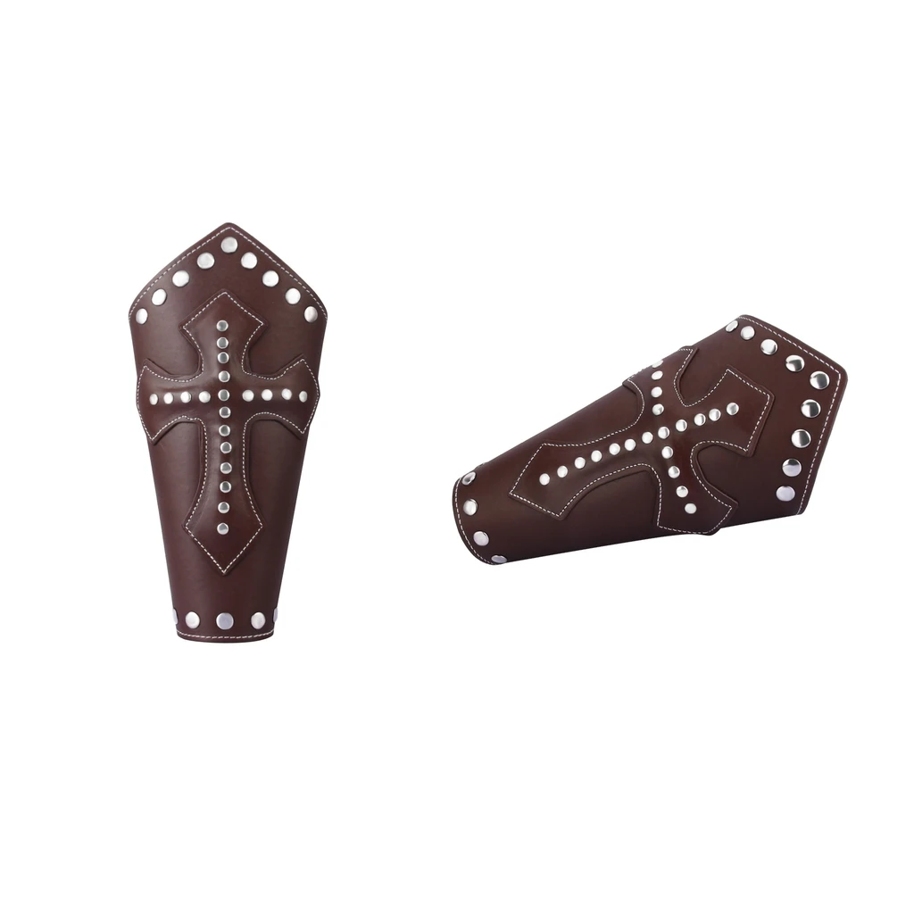 2X панк кофе кожаный браслет на запястье крест браслеты с заклепками подарок