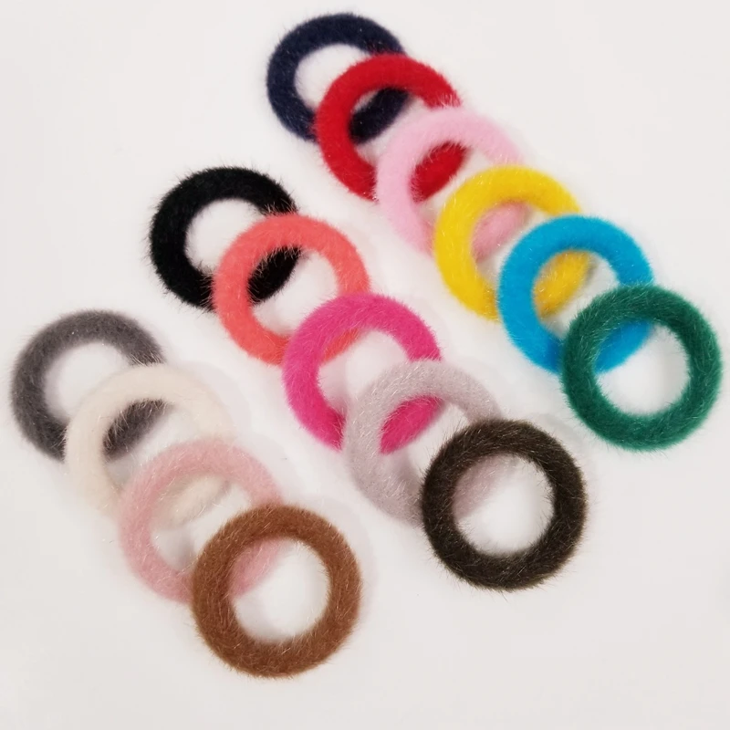 DIY аксессуары зимние теплые норковые плюшевые Круглые Кольца Разноцветные