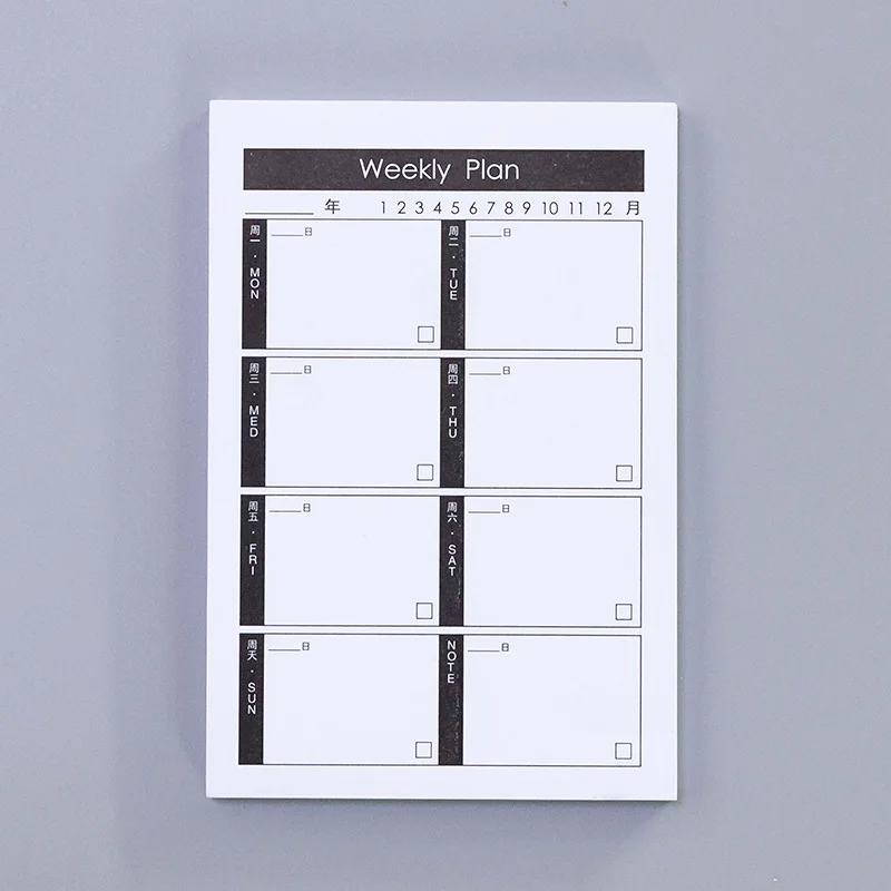 weekly plan Notebook Записная книжка caderno memo pad notes to do list еженедельник zeszyty szkolne libreta sticky papeleria notas adhesivas canceleria - Цвет: weekly plan Notebook