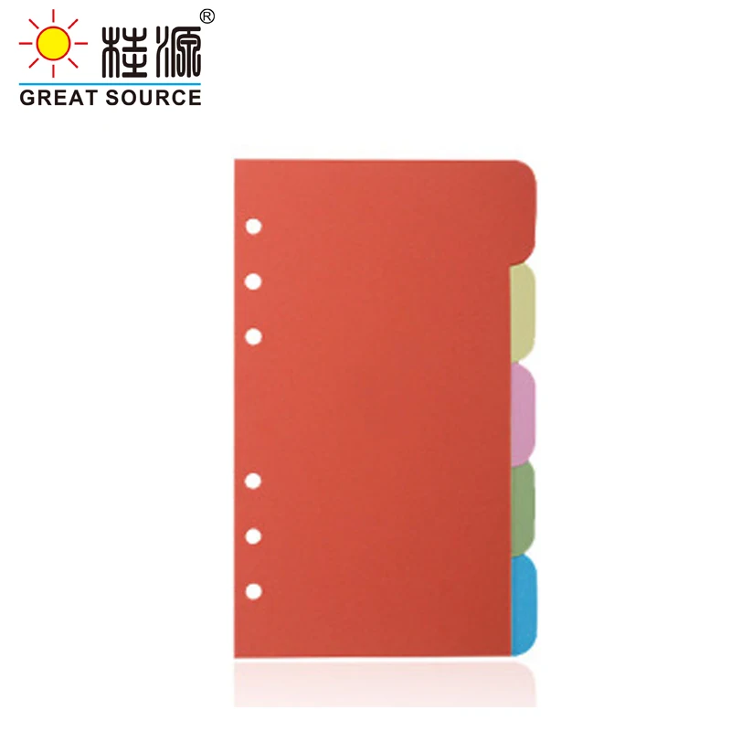 A6 Planner Divider Colorful Index Card 6 Holes Paper CardBoard Divers For Loose Leaf Notebook Folder Dividers (96 Sets)