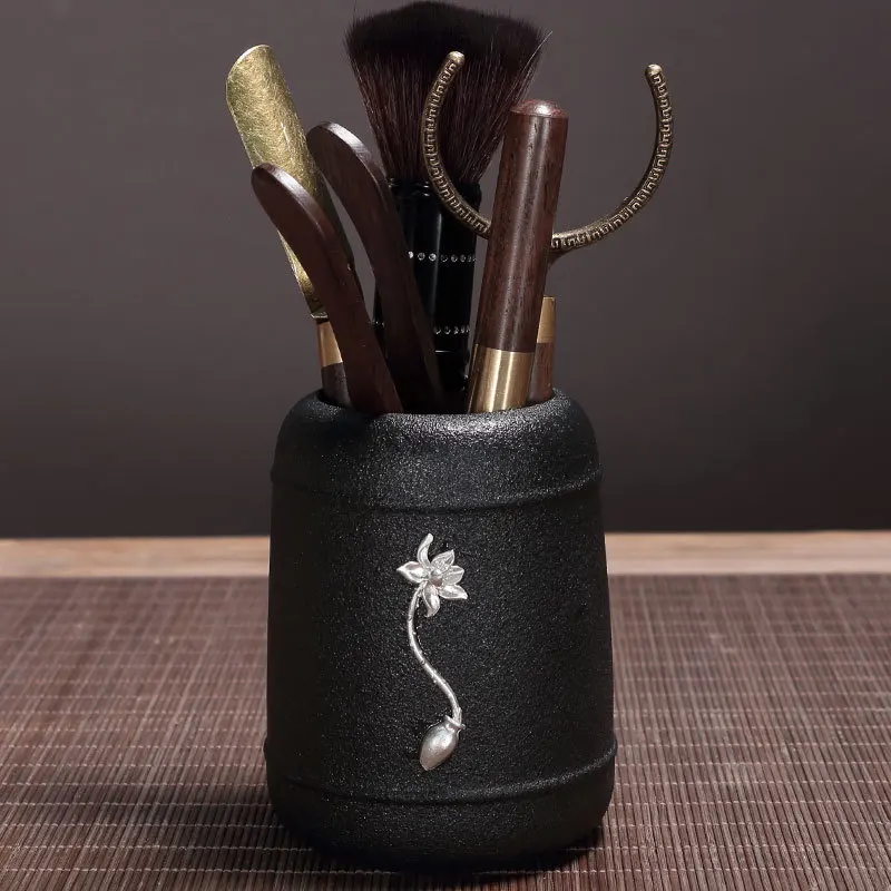 Черная керамика чайная дорога шесть джентльменов черный сандаловый набор