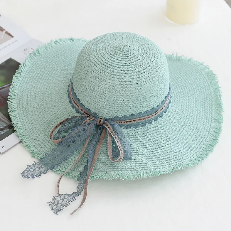 Шляпа женская летняя широкополая с бантом соломенная шляпа | Аксессуары для