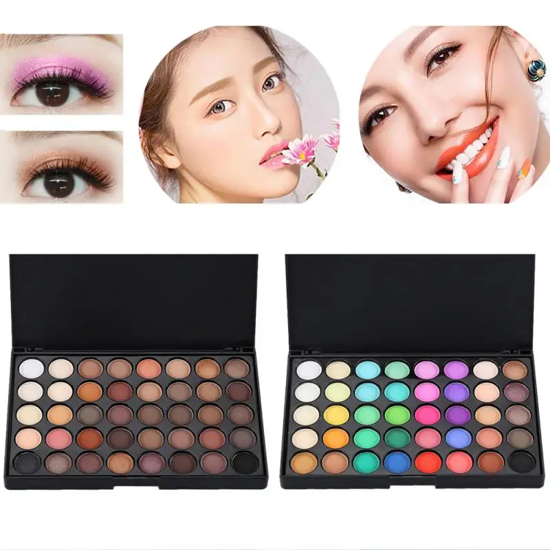 40 Цвета матовое стекло с перламутровым эффектом тени для век Палитра теней