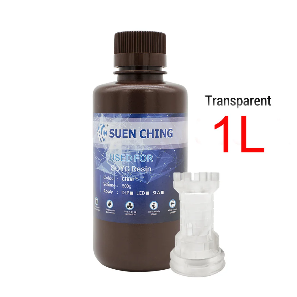 Transparent 1L SOYC полимерный материал на растительной основе, 3D-печать, быстрый полимерный материал для УФ-светильник, отверждающий ЖК-дисплей, 3d-указатели для Anycubic Photon Anet - Цвет: Transparent 1L