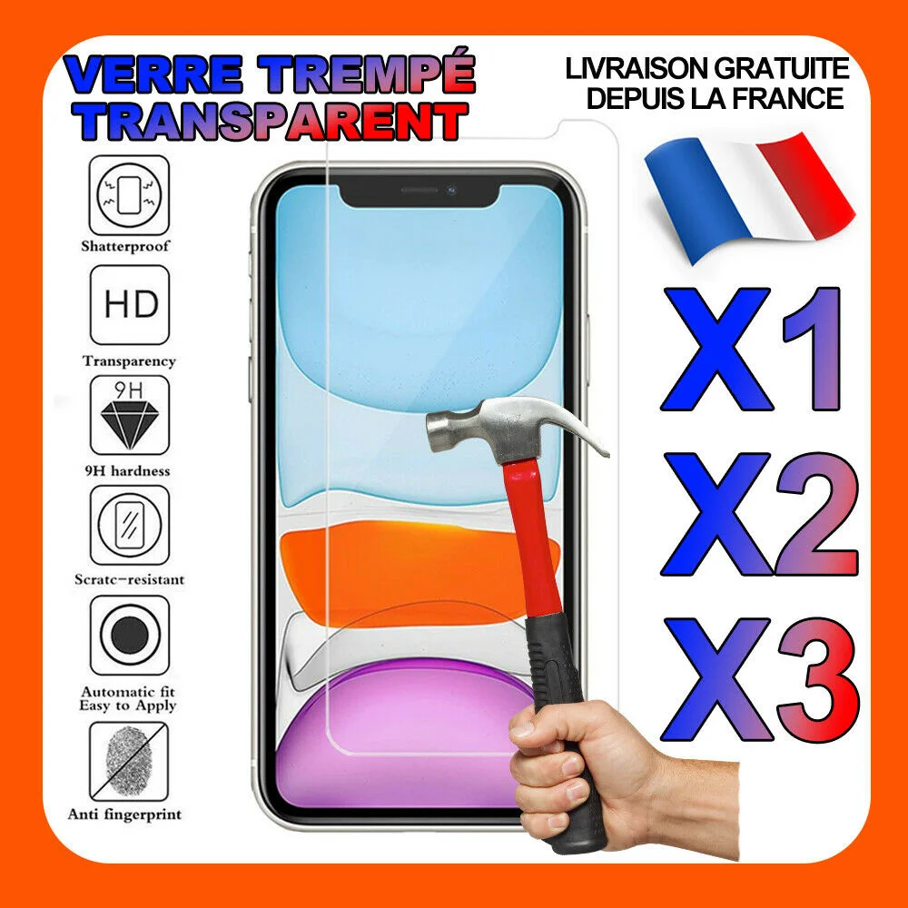 

Verre Tremp Vitre Protection Film Cran For Iphone 8 7 6s 6 Plus 5 Xr Xs Max 11