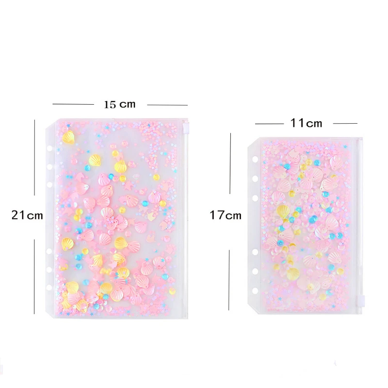 Pink zipper bag Fromthenon розовые сумки для хранения с блестками сумка на молнии A5A6 аксессуары для планировщика карты для Filofax спиральные тетради школьные принадлежности - Цвет: Pink zipper bag
