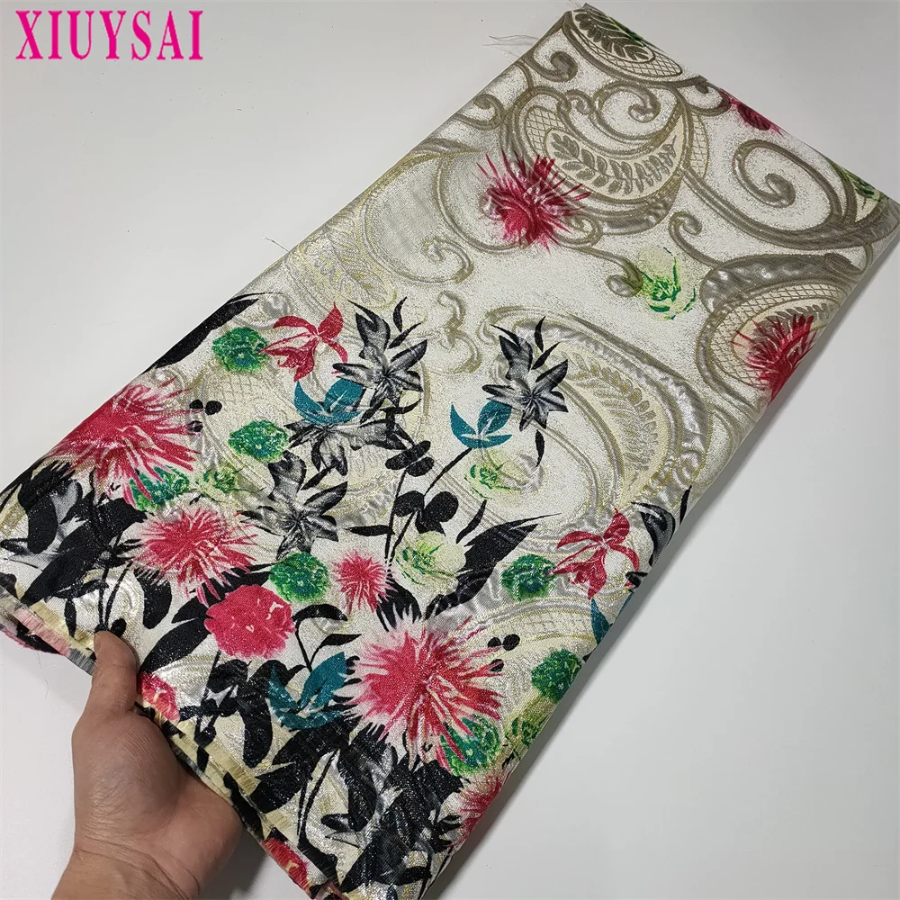 Африканское парчовое Кружевная Ткань 5 ярдов французская нигерийская