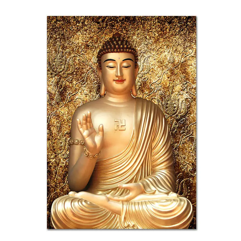 

Gold Color Canvas Buddha Painting Printed Giclee Printing Home Decor Wall Art Painting no frame Canvas Prints for Cheap Sale