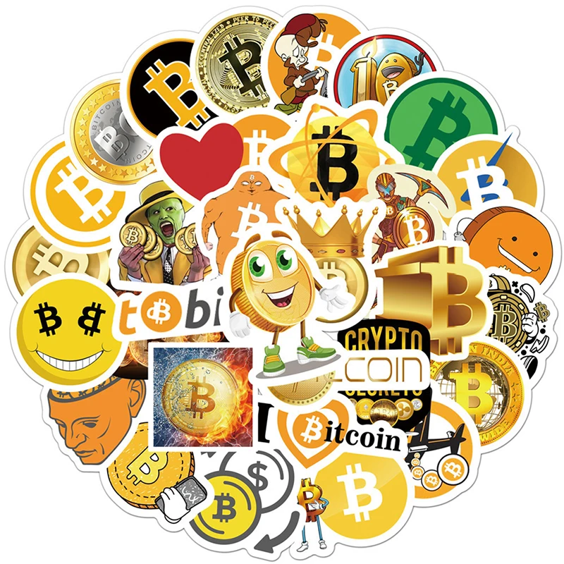 

50pcs pack Funny Bitcoin Dogecoin Commemorative Stickers For Motorcycle Notebook
