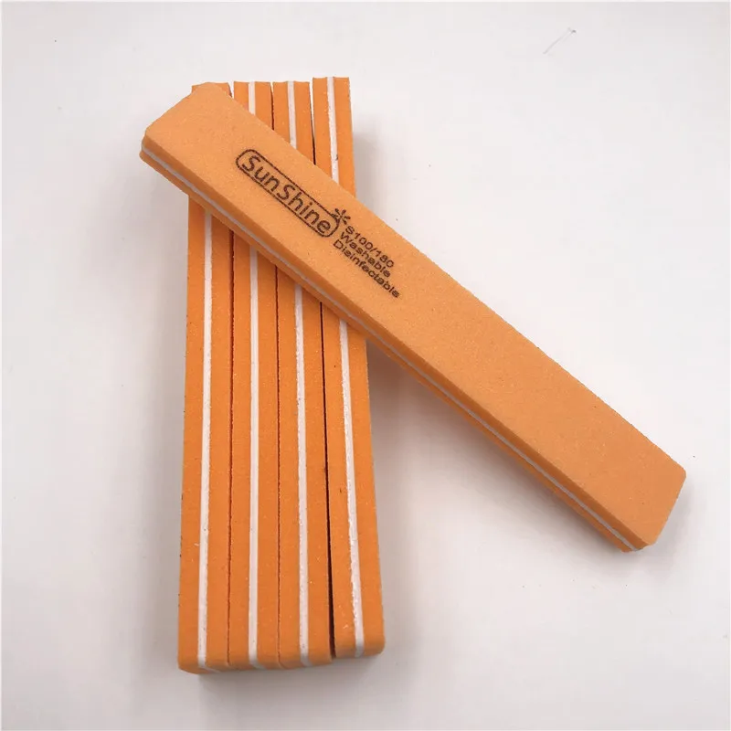 Пилки для ногтей 6 шт. профессиональные пилочки 100/180 Грит полировка тонкие