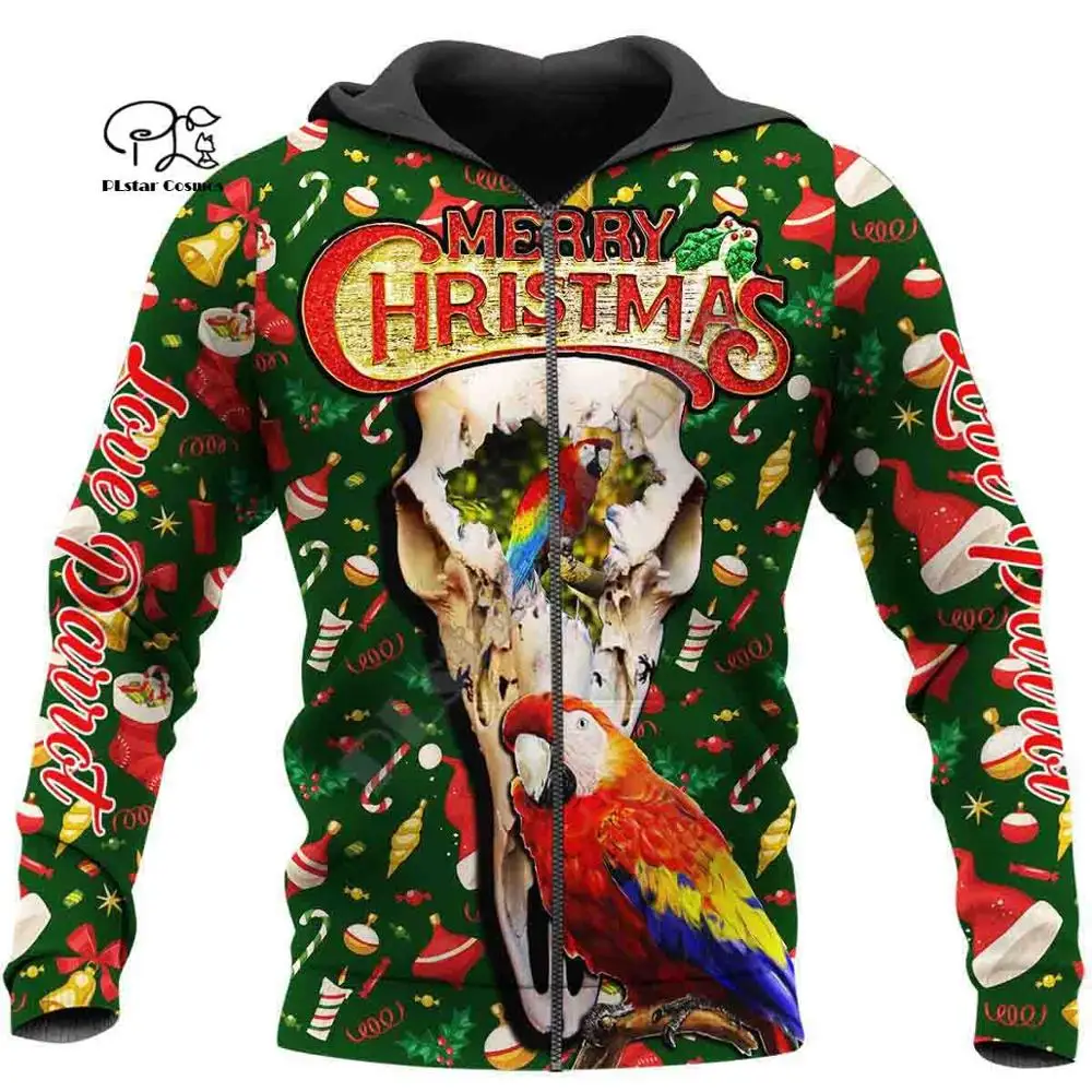 

PLstar Cosmos 3DPrint Merry Christmas Santa Claus Pigeon Unisex Harajuku Streetwear Funny Zip Hoodies/Sweatshirt/Jacket/a16