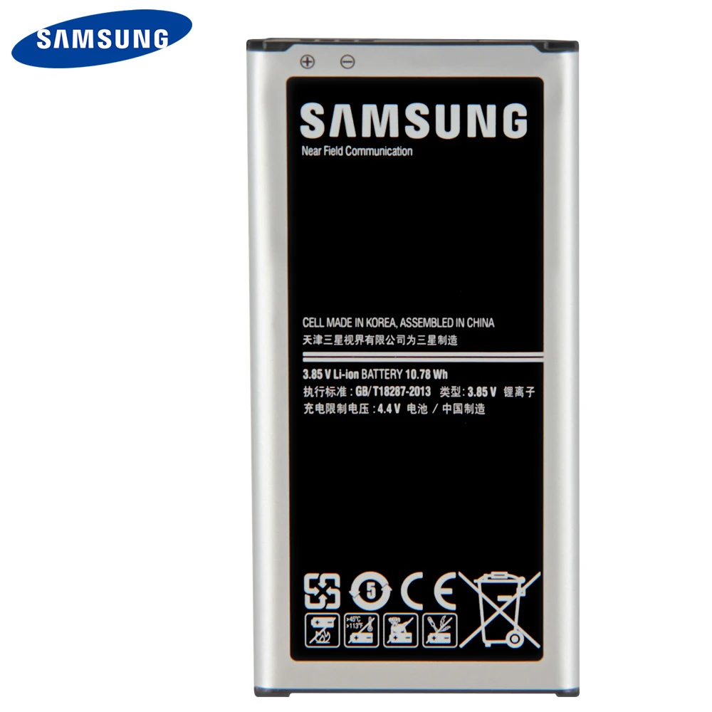 Оригинальный аккумулятор Samsung EB BG900BBE BG900BBU для S5 G900S G900F G900M G9008V 9006V 9008W 9006W G900FD NFC 2800