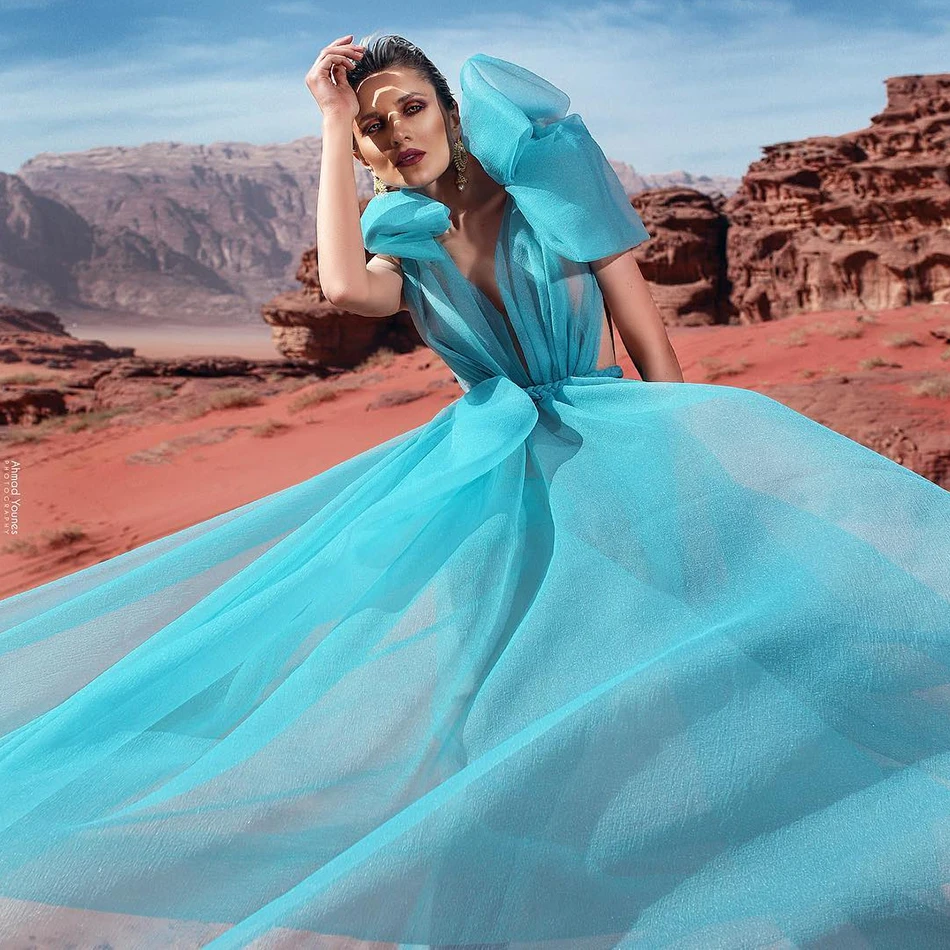 Новинка лета 2019 женское длинное платье небесно-голубого цвета роскошное