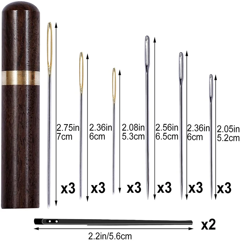 MIUSIE 21pcs/Set Leather Crafts Big Eye Needles Fabric Cross Stitch Knitting Manual For Embroidery Sewing | Дом и сад