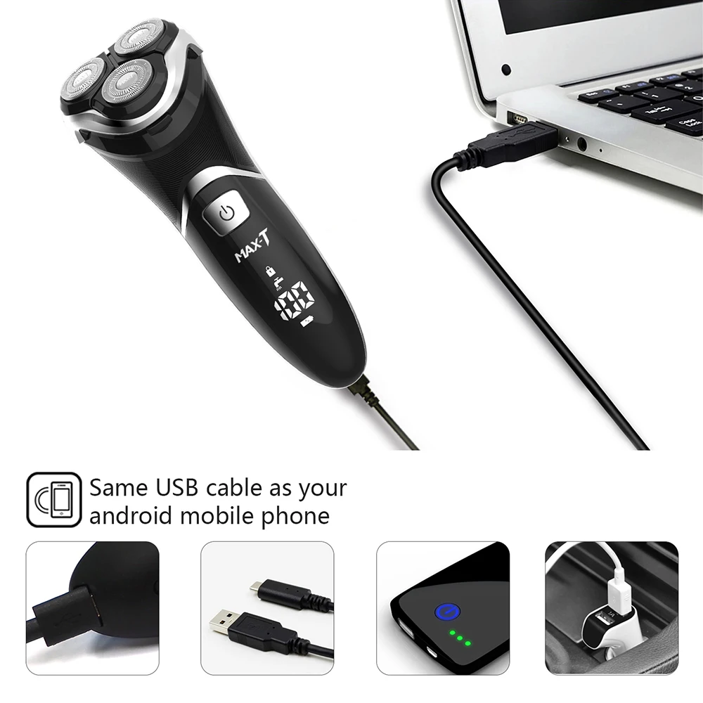 MAX-T RMS8101 электробритва уход за лицом моющаяся usb-кабель перезаряжаемая тройное лезвие 3D бритва электрическая бритвенная машинка для стрижки бороды