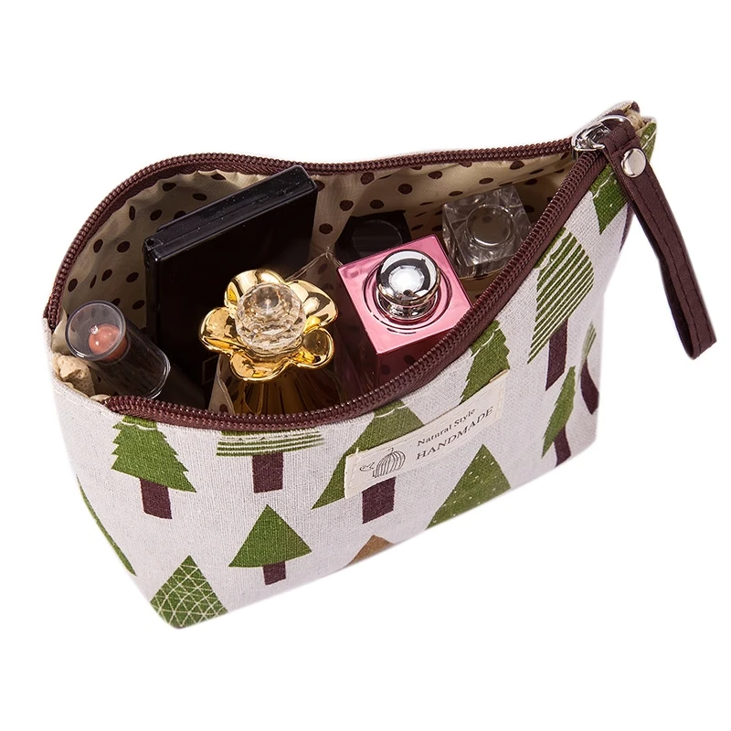 Многофункциональный Холст сумки-косметички в Для женщин клетчатая дорожная