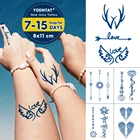 Водостойкая Временная тату-наклейка Juice стойкая, рог, любовь, купид, стрела, Крыло ангела, флэш-тату, Женское боди-арт, искусственная тату для мужчин