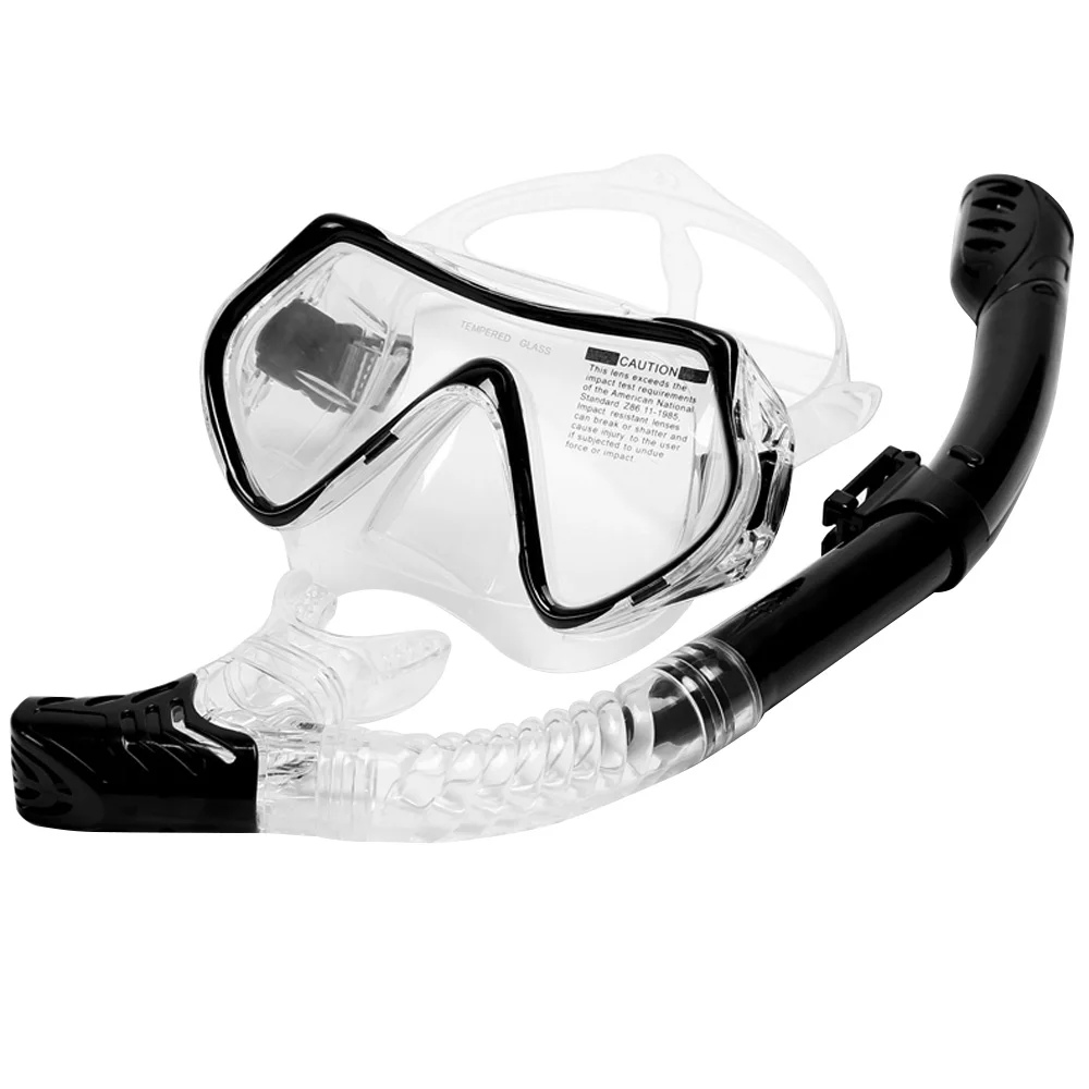 

Swimming Glasses Set with Breathing Tube Underwater Scuba Silicone Diving Goggles Full Dry Snorkeling Mask for Men Women