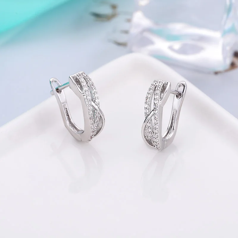 NO.3 silver MAIKALE серьги-гвоздики из розового золота с цирконием для женщин, черные геометрические корейские серьги с кубическим цирконием, модные ювелирные изделия, подарки Brincos - Окраска металла: NO.3 silver