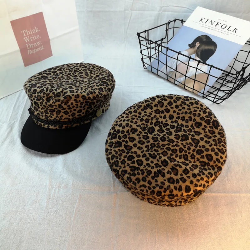 Модный Новый Винтажный Повседневный берет ZLD с леопардовым принтом сексуальная