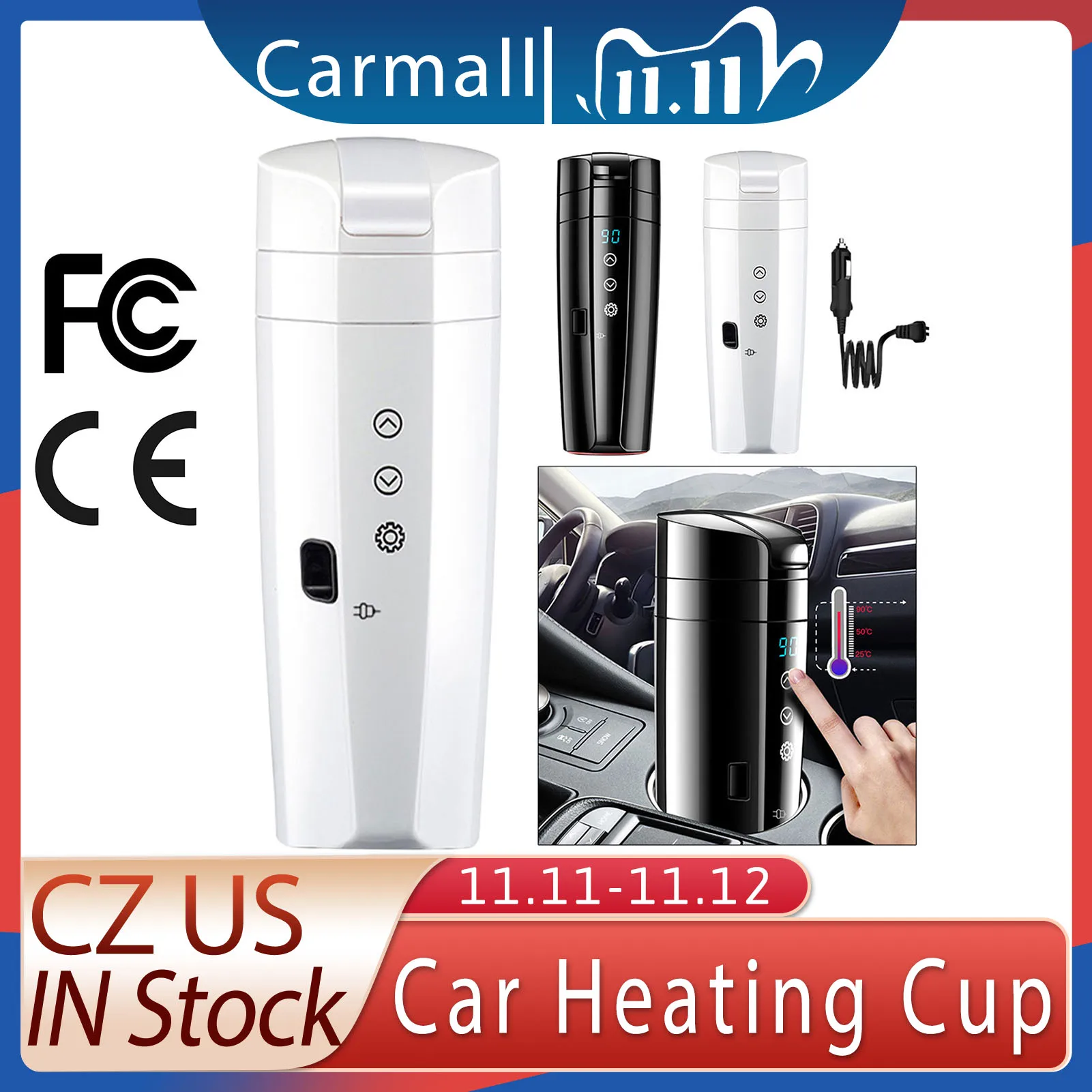 350 мл Автомобильная нагревательная чашка умная электрическая Кофеварка 304