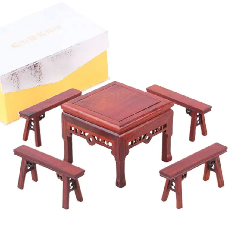 Резьба по дереву ручная работа подарок китайская антикварная миниатюрная мебель