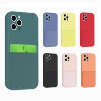 wallet case for iphone 13 12 11 pro max mini 7 8 plus x xs max xr se2020 liquid silicone cards holder slot candy cover fundas