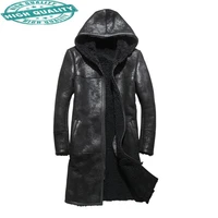 sheepskin genuine leather jacket winter sheep shearling men original windbreaker natural fur coat wp27a452 kj2423