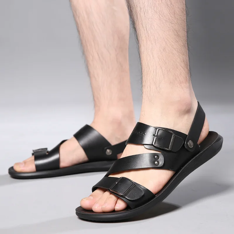 

2021 Summer New Men's Fashion Daily Pu Sandals Buckle Strap Comfortable Beach Shoes Versatile Hot Men's Sandals KS113