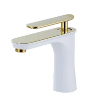 copper basin faucets solid brass sink mixer taps hot cold single handle deck mounted lavatorybathroom use white gold