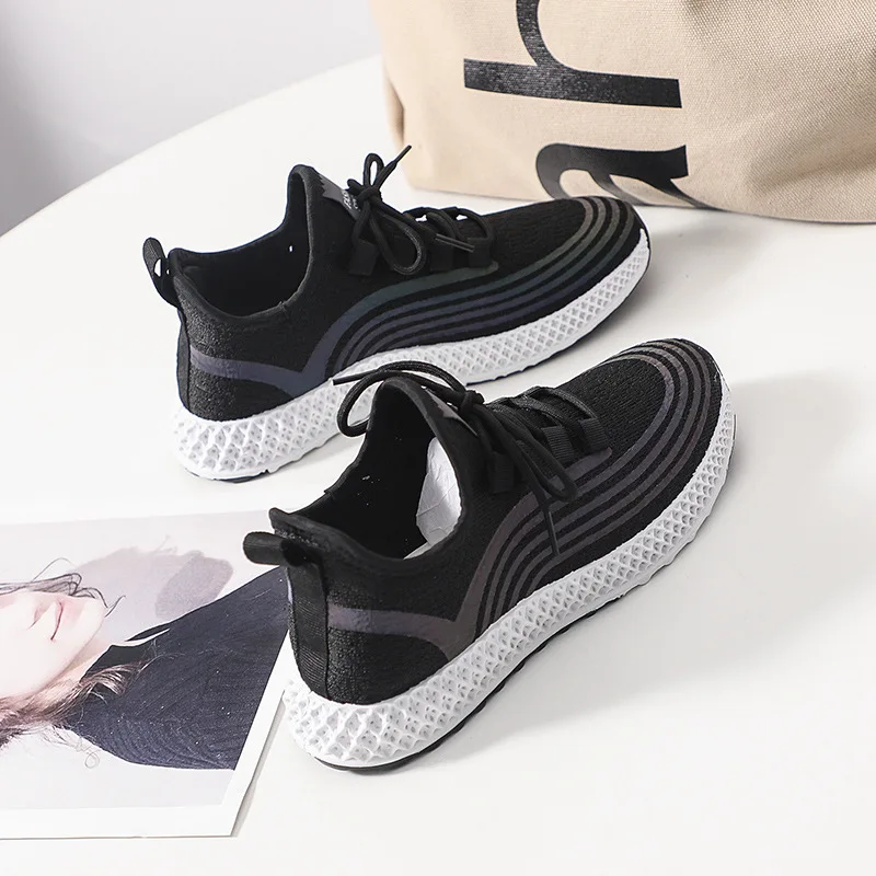 

Casual Shoes Female Ladies Flats Vulcanized Shoes Canvas Stretch Fabric Sneakers Women Shoes Woman Platform Lace Up Plus Size