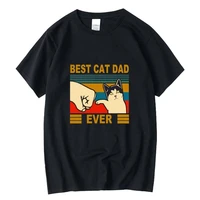 mens top quality 100 cotton best cat dad print men tshirt cool cat short sleeve loose t shirt casual t shirt tees male tops