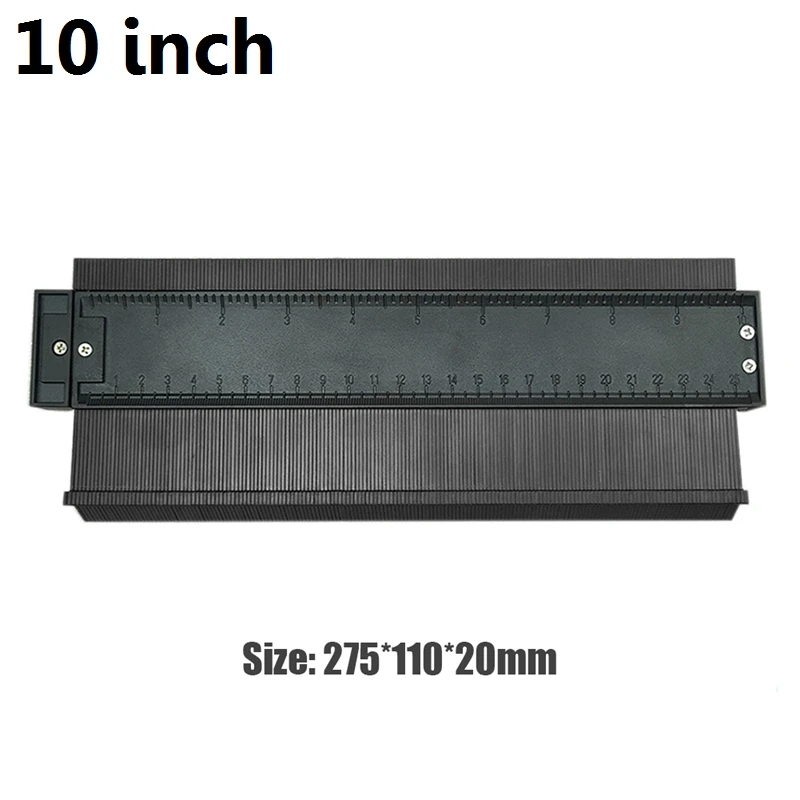 Black 10inch 5/6/10/15/20 дюймов контур профиль датчика копия контур датчик Стандартный Дерево Лазерная маркировочная инструмент в клеточку измерены в ненатянутом ламинат Плитки основные инструменты - Цвет: Black 10inch
