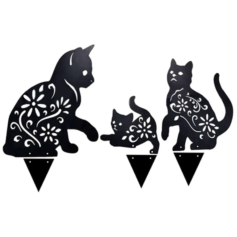 

Садовый декор, аксессуары, фигурка кошки, наземная вставка, Декор, полый дизайн, металлическая статуя для сада