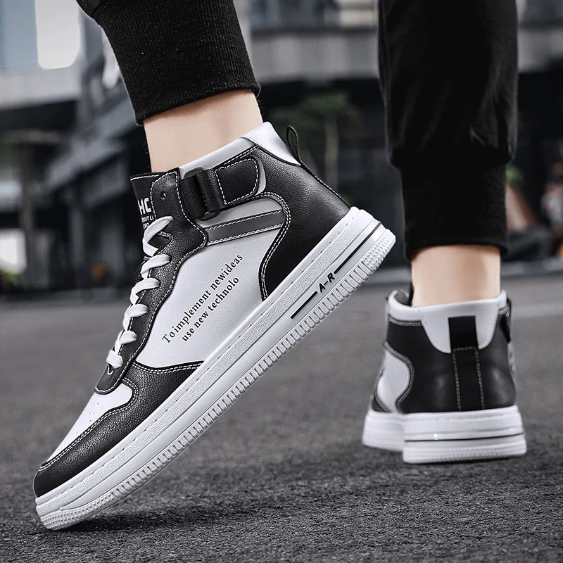 Высокие Спортивные Повседневные туфли для скейтборда модная мужская