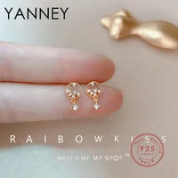 yanney silver color korean round hollow zircon drop earrings for women fashion wedding party jewelry